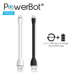 PowerBot® PB302 Micro USB Cable 5.90in / 15cm Data & Charging Cable - SoundBot