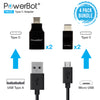 PowerBot® PB330 4-Pack USB Type-C to USB 3.0 Type A + Micro USB Adapter Convert Connectors