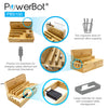 PowerBot® PB5100 Bamboo Multi Charging Station w/ Black 5 Ports USB Desktop Charger