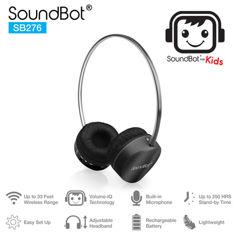 SoundBot® for Kids SB276 Volume-IQ Techonolgy 85dB Bluetooth V4.1 Headphone