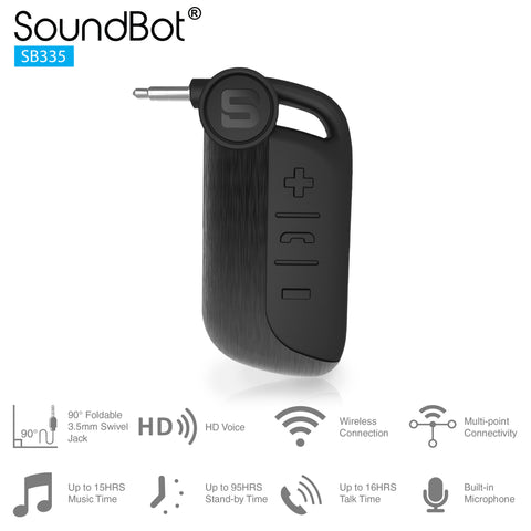 SoundBot® SB335 Universal Wireless Bluetooth Stereo Receiver Audio Adapter