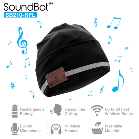 SoundBot® SB210-RFL Bluetooth Wireless Musical Reflective Beanie