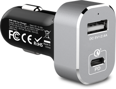 PowerBot® PB511 42W 2-port Type-C PD/USB 3.0 Quick charger High Performance Smart Car Charger