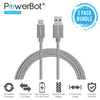 PowerBot® PB303 2PK Data Sync Charge Cable 2-Pack 4 Feet High-Speed USB 3.1 Type-C to USB 3.0 Type-A