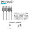 PowerBot® PB303 2PK Data Sync Charge Cable 2-Pack 4 Feet High-Speed USB 3.1 Type-C to USB 3.0 Type-A