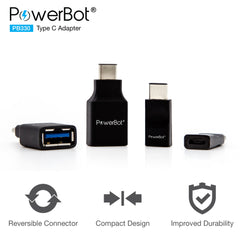 PowerBot® PB330 4-Pack USB Type-C to USB 3.0 Type A + Micro USB Adapter Convert Connectors - SoundBot