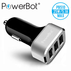 PowerBot® PB510 5.1A (2.1A + 2A + 1A) High Performance 3-Port Smart Car Charger