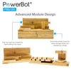 PowerBot® PB5100 Bamboo Multi Charging Station w/ Black 5 Ports USB Desktop Charger