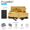 (upgrade) PowerBot® PB5100 Bamboo Multi Charging Station w/ Black 5 Ports USB Desktop Charger