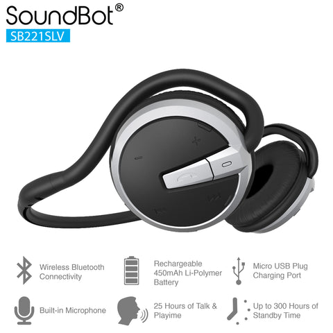 SoundBot® SB221 Bluetooth Headphone Wireless Headset | SoundBot