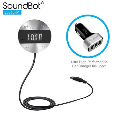 SoundBot SB360FM FM RADIO Transmitter Bluetooth Wireless 4.1 Receiver Car Kit