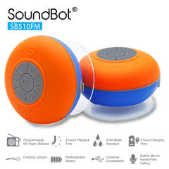 SoundBot® SB510FM FM Radio Shower Speaker Water Resistant Wireless