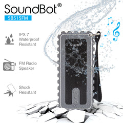 SoundBot® SB515FM IPX7 Water-Proof Bluetooth Speaker with FM Radio Speaker - SoundBot