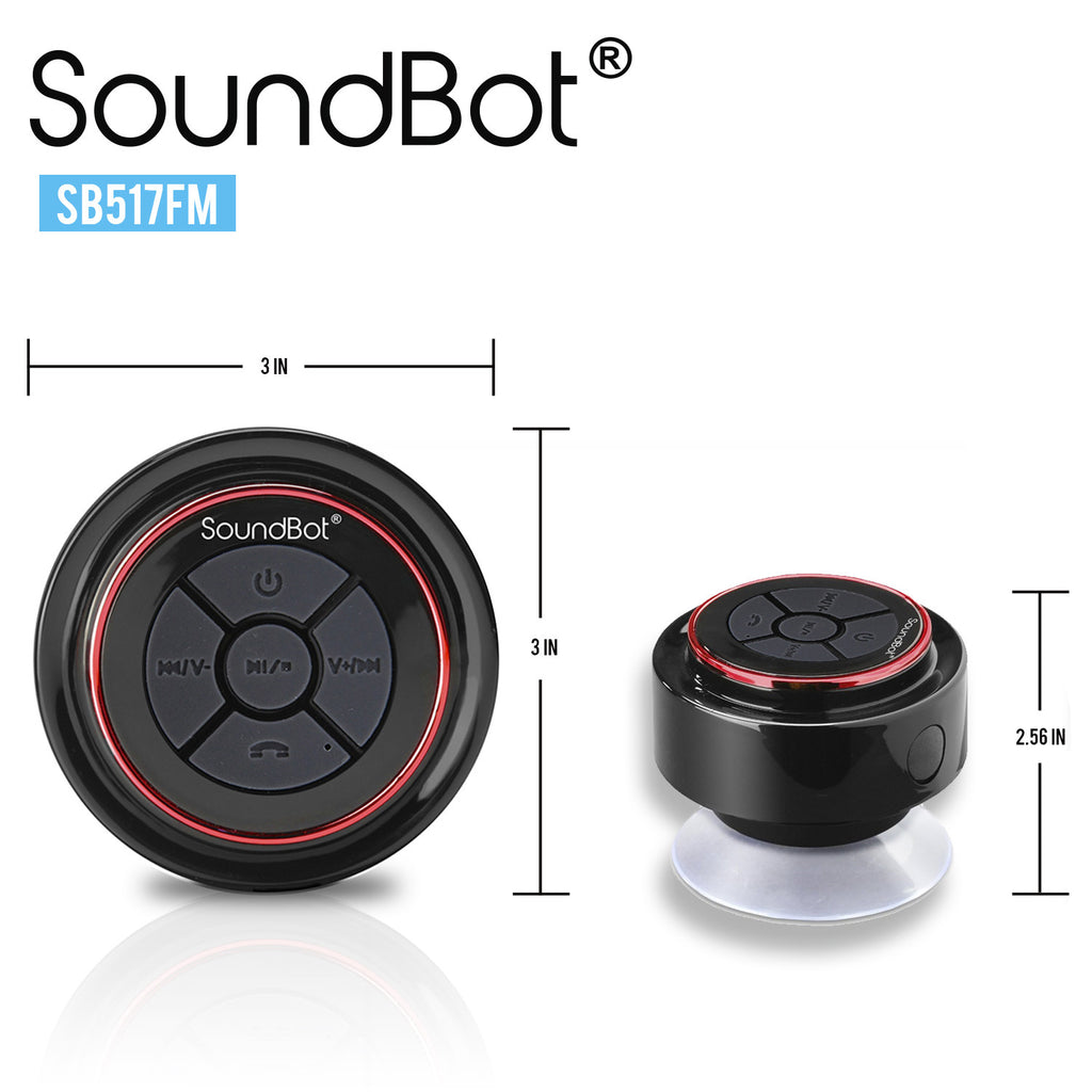 Soundbot Bluetooth SoundBot® SB517FM IPX7 Water-Proof Bluetooth Speaker with FM Radio Spe ...