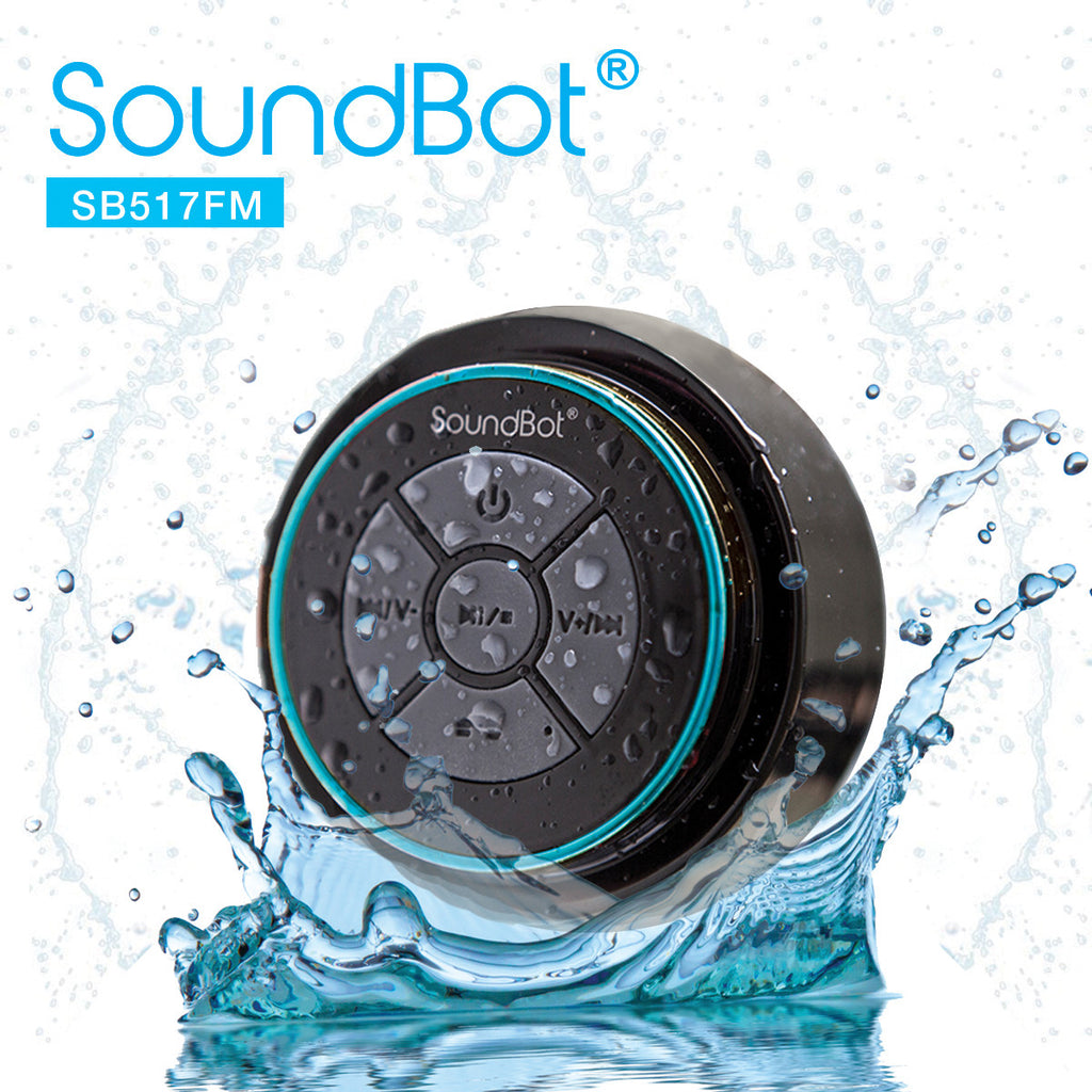 Soundbot Bluetooth SoundBot® SB517FM IPX7 Water-Proof Bluetooth Speaker with FM Radio Spe ...