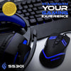 SportsBot® SS301 Blue LED Gaming Over-Ear Headset Headphone, Keyboard & Mouse Combo Set