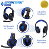 SportsBot® SS301 Blue LED Gaming Over-Ear Headset Headphone, Keyboard & Mouse Combo Set