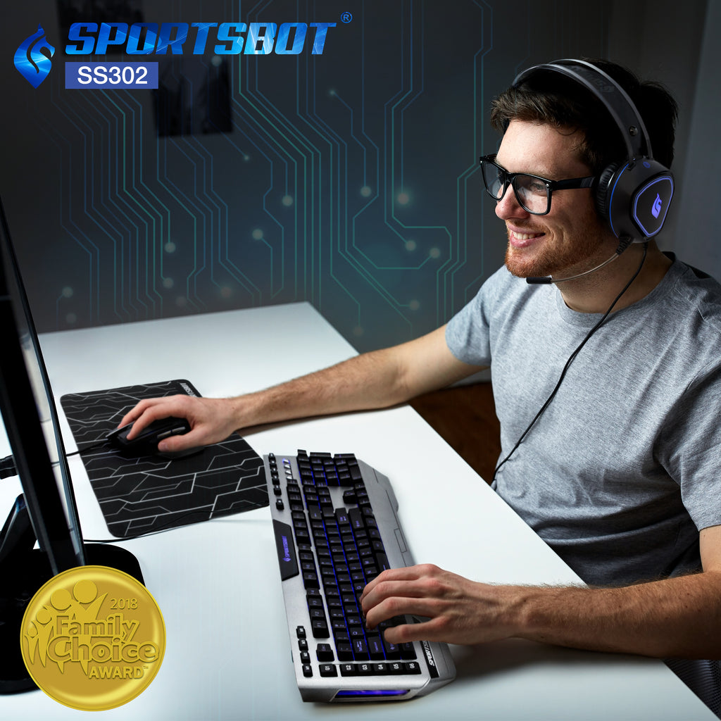 SportsBot SS302 4 in 1 LED Gaming Over Ear Headset Headphone