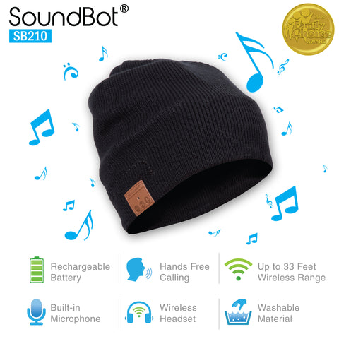 SoundBot® SB210 Bluetooth Wireless Musical Headset Beanie